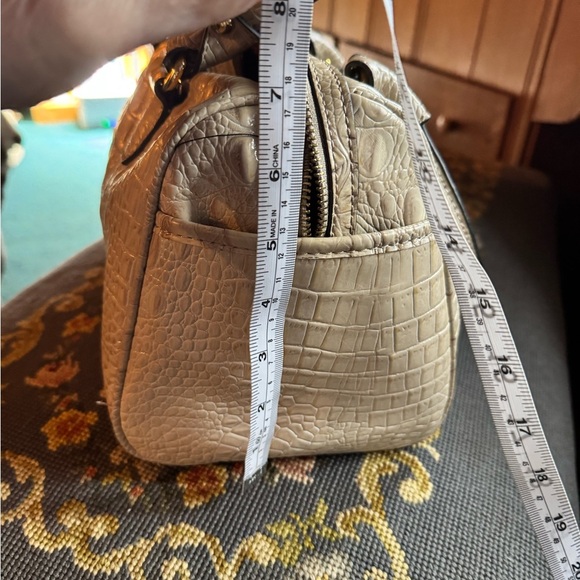 Anne Klein Gray Crocodile-Embossed Satchel Handbag Vintage Style - Picture 8 of 8